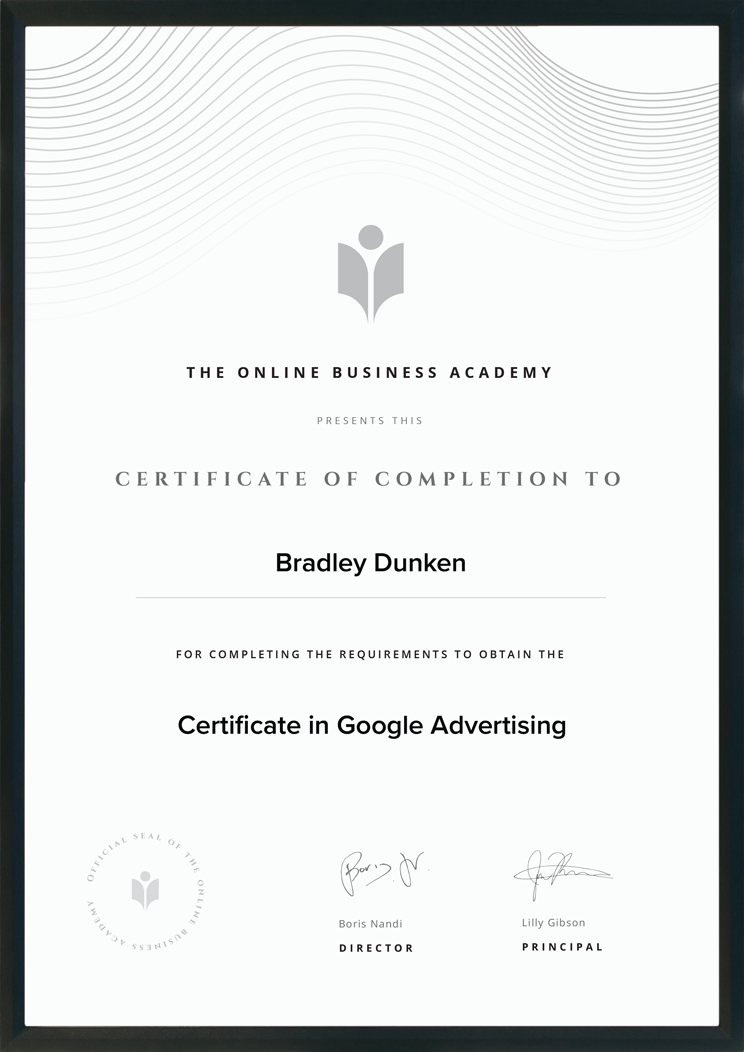 Certificate in Google Advertising - Online Google Ads Course
